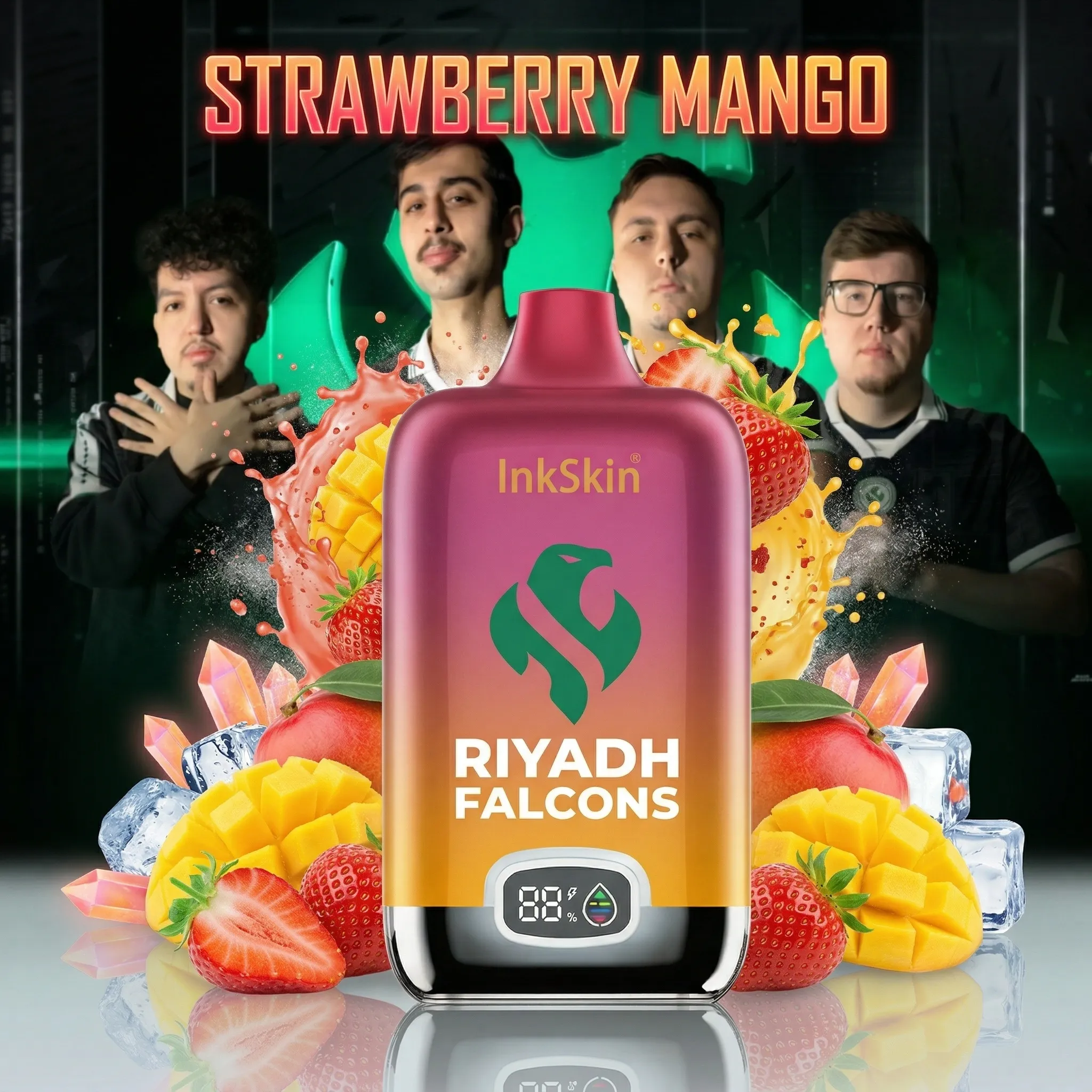 Riyadh Falcons team - ⭐InkSkin Digital Box 12000 Puffs - 10+ Flavour Choices 🍇🍉🍋