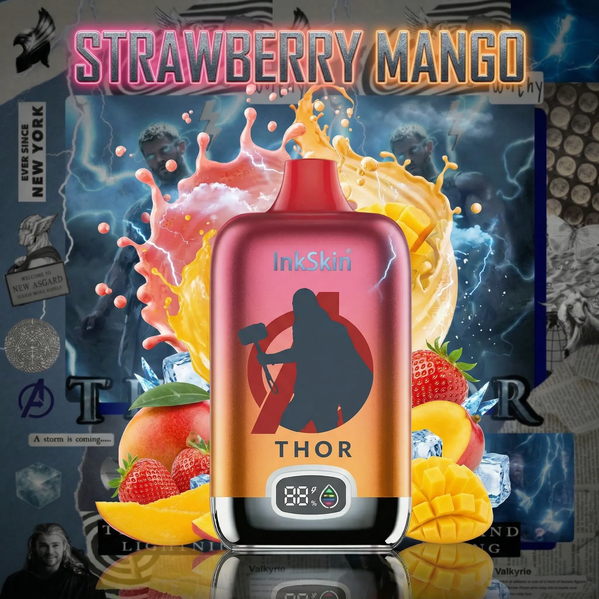 Thor - ⭐InkSkin Digital Box 12000 Puffs - 10+ Flavour Choices 🍇🍉🍋