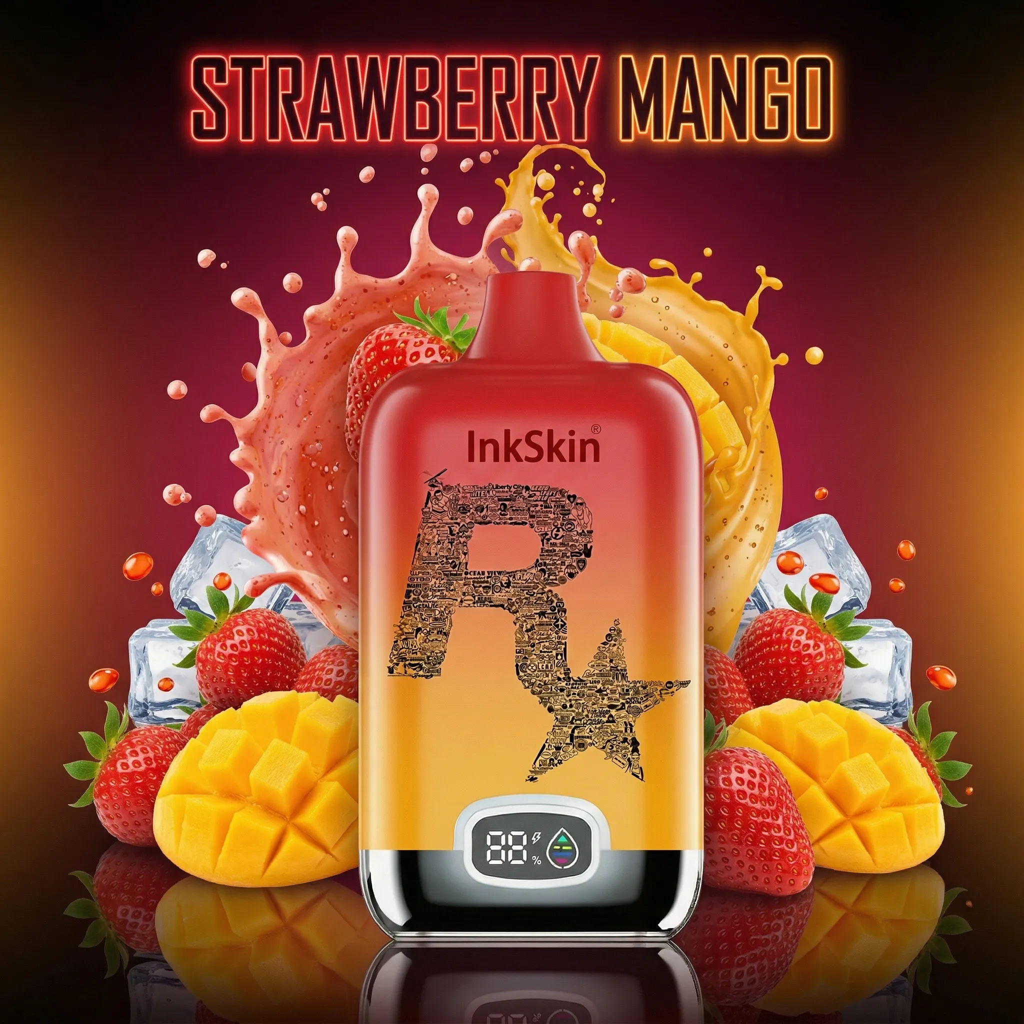 Rockstar Heritage Collage - ⭐InkSkin Digital Box 12000 Puffs - 10+ Flavour Choices 🍇🍉🍋