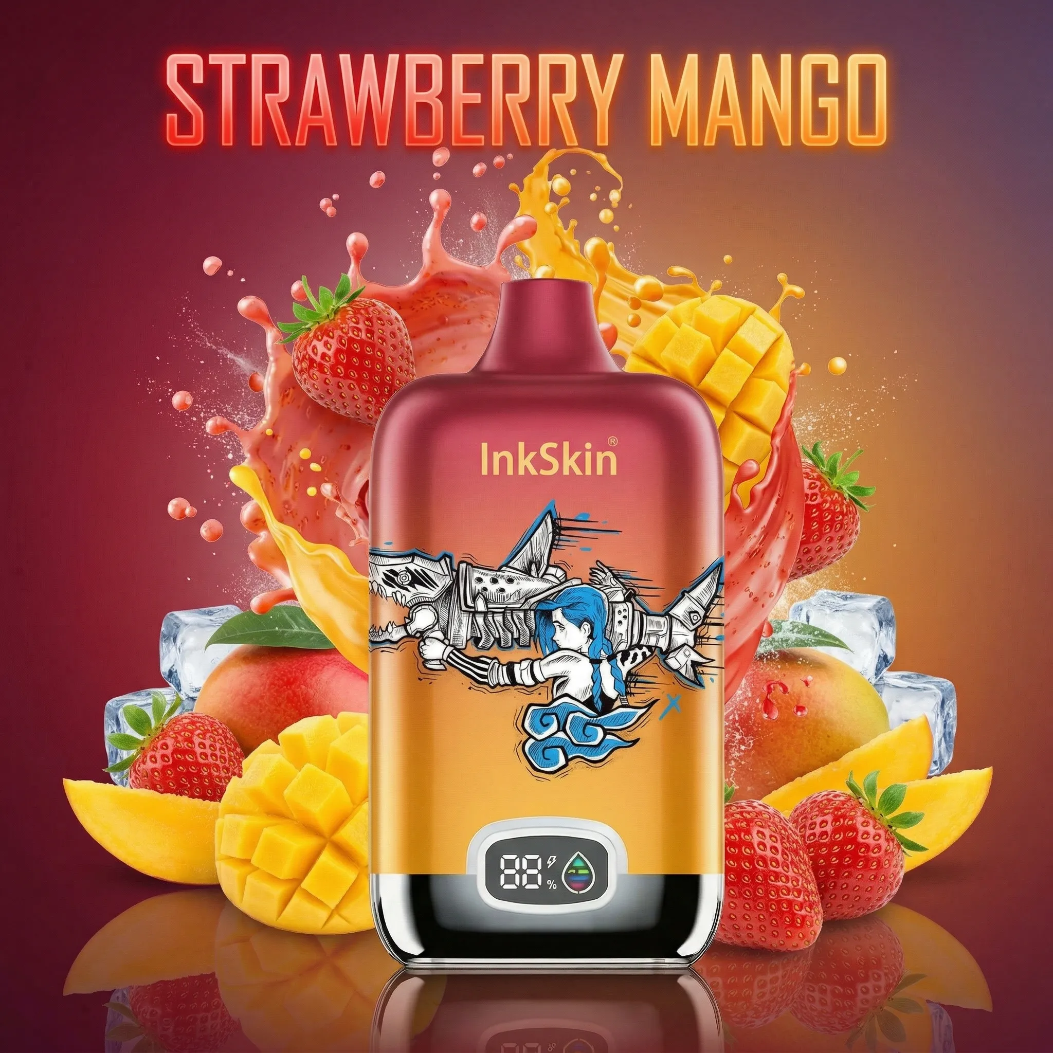 Jinx Rocket - ⭐InkSkin Digital Box 12000 Puffs - 10+ Flavour Choices 🍇🍉🍋