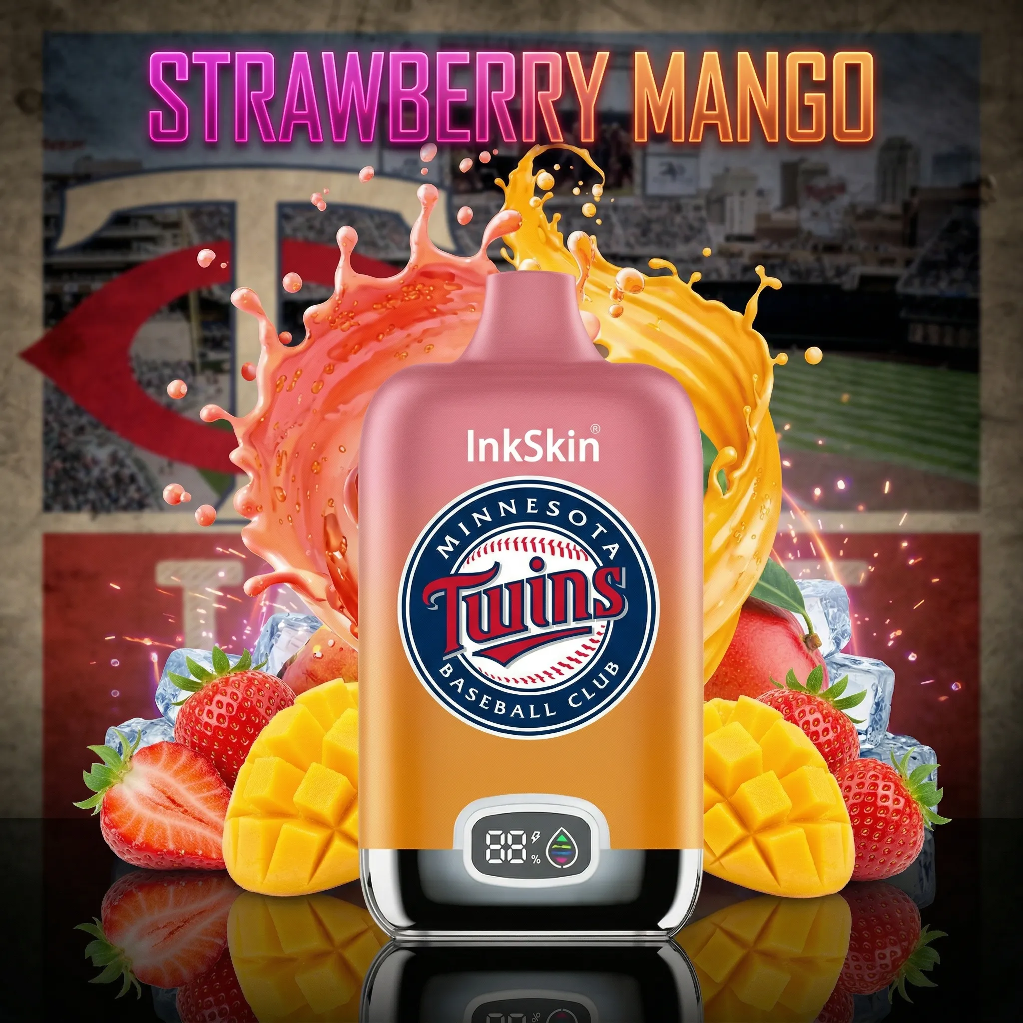 Minnesota Twins - ⭐InkSkin Digital Box 12000 Puffs - 10+ Flavour Choices 🍇🍉🍋