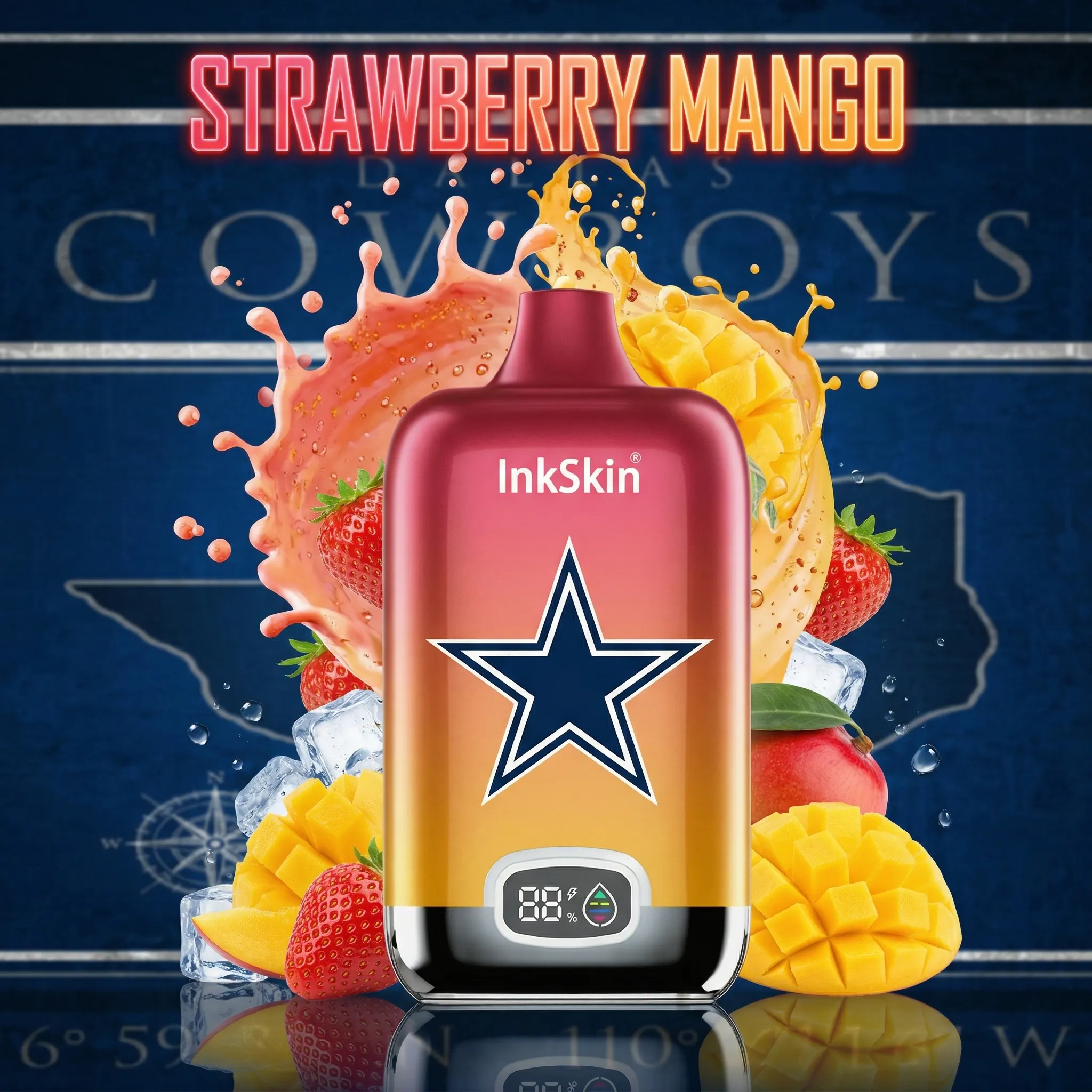 Dallas Cowboys - ⭐InkSkin Digital Box 12000 Puffs - 10+ Flavour Choices 🍇🍉🍋