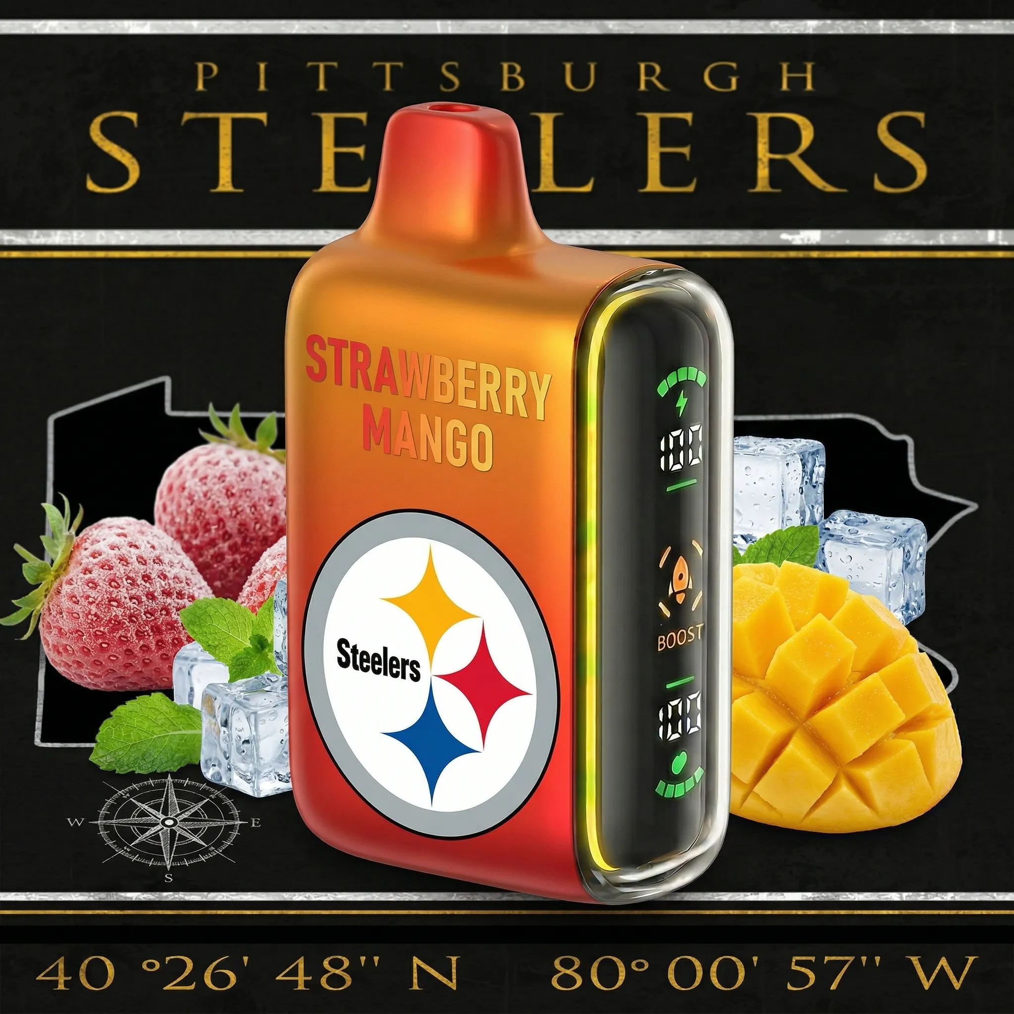 Pittsburgh Steelers - 🔥InkSkin Pulse 15000 Puffs new - 10+ Flavour Choices 🍇🍉🍋