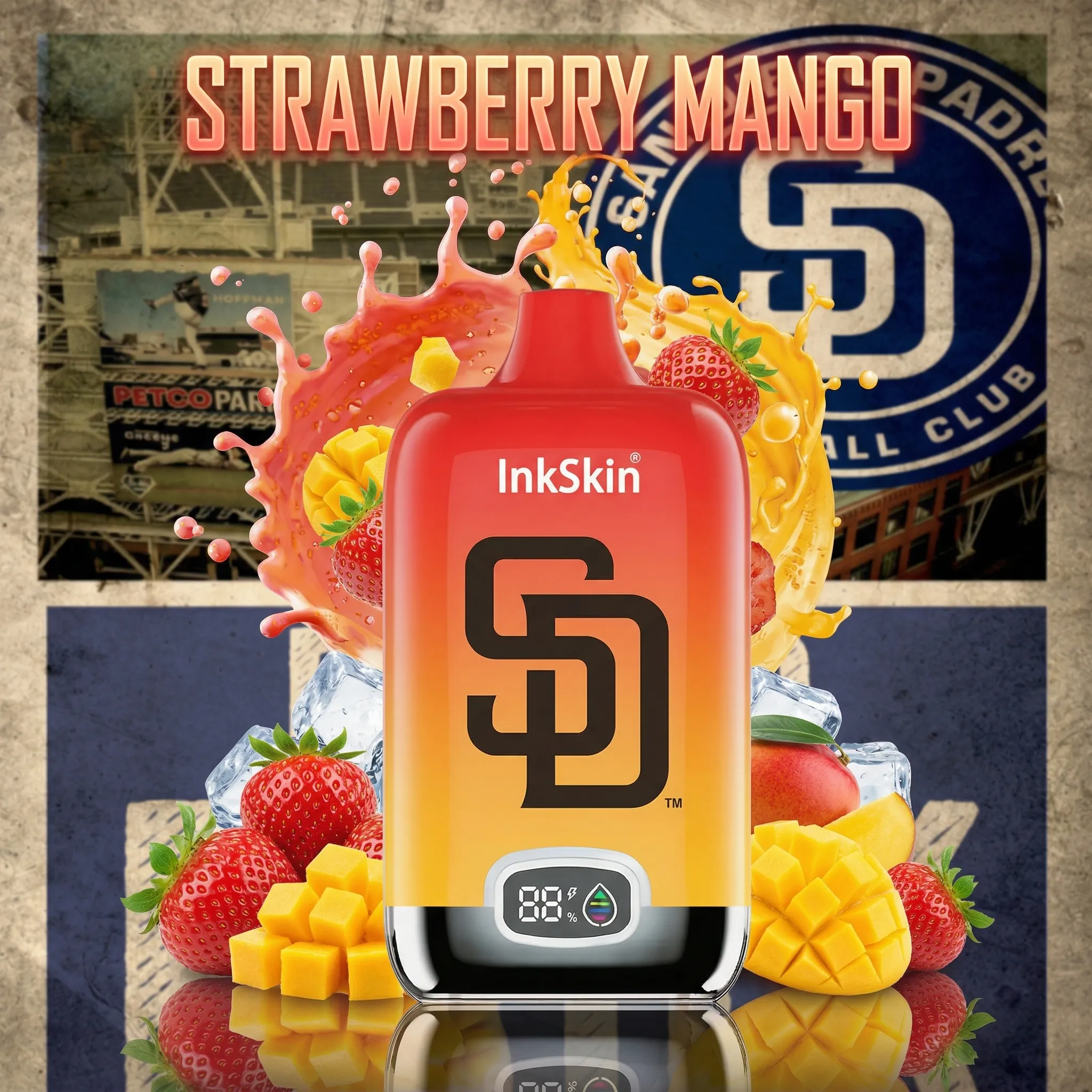 San Diego Padres - ⭐InkSkin Digital Box 12000 Puffs - 10+ Flavour Choices 🍇🍉🍋