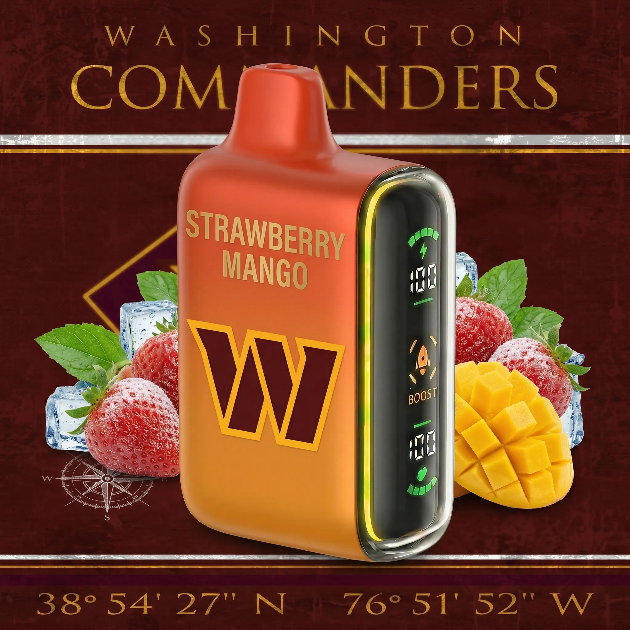 Washington Redskins - 🔥InkSkin Pulse 15000 Puffs new - 10+ Flavour Choices 🍇🍉🍋