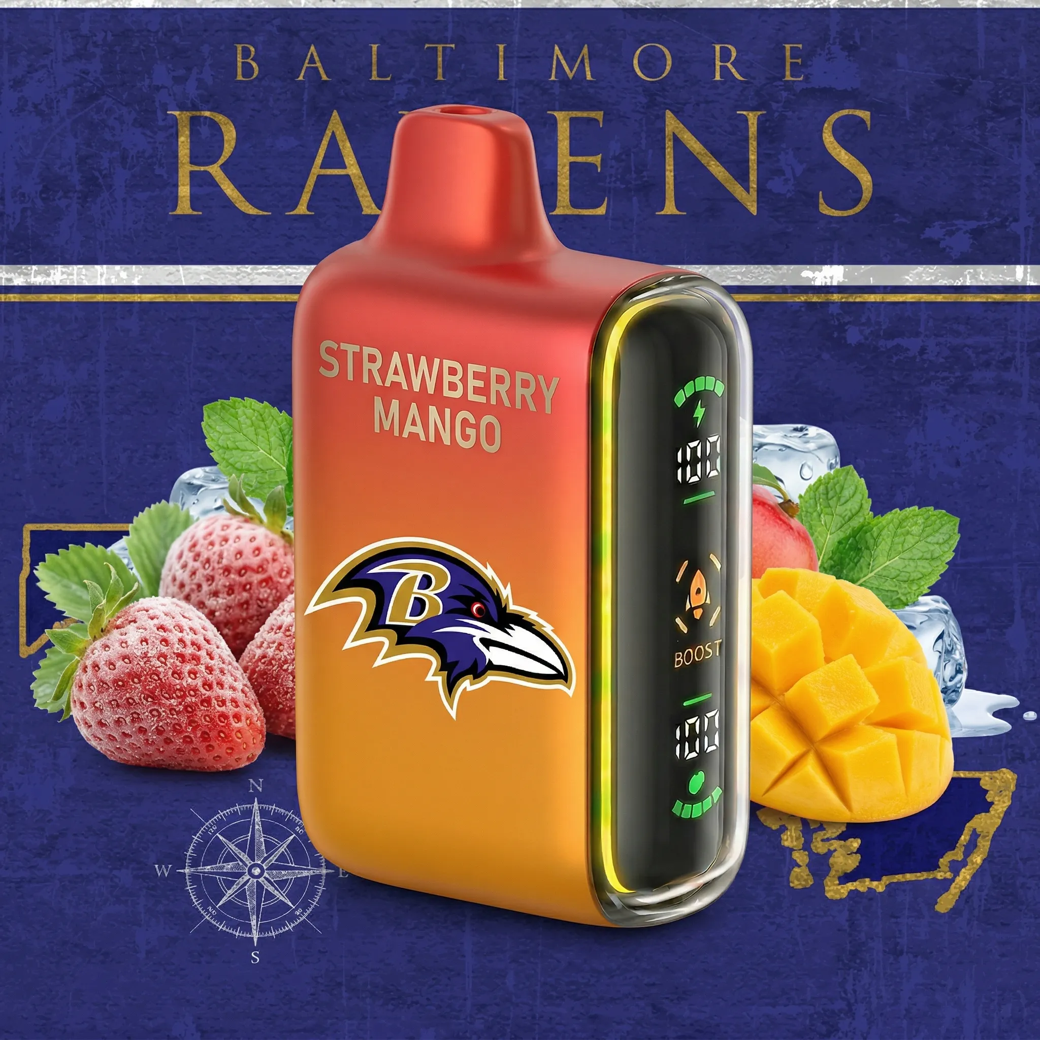 Baltimore Ravens - 🔥InkSkin Pulse 15000 Puffs new - 10+ Flavour Choices 🍇🍉🍋