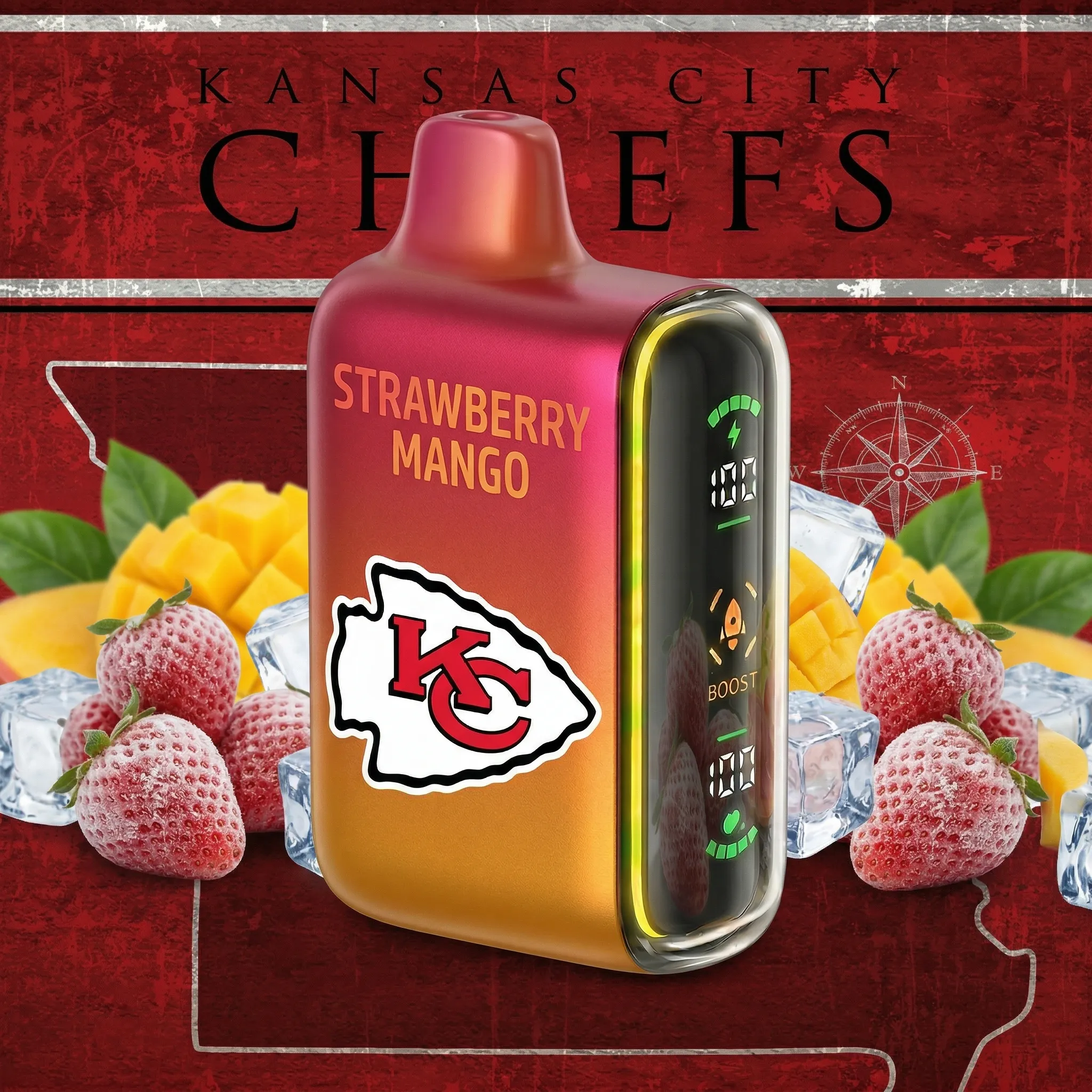 Kansas City Chiefs - 🔥InkSkin Pulse 15000 Puffs new - 10+ Flavour Choices 🍇🍉🍋