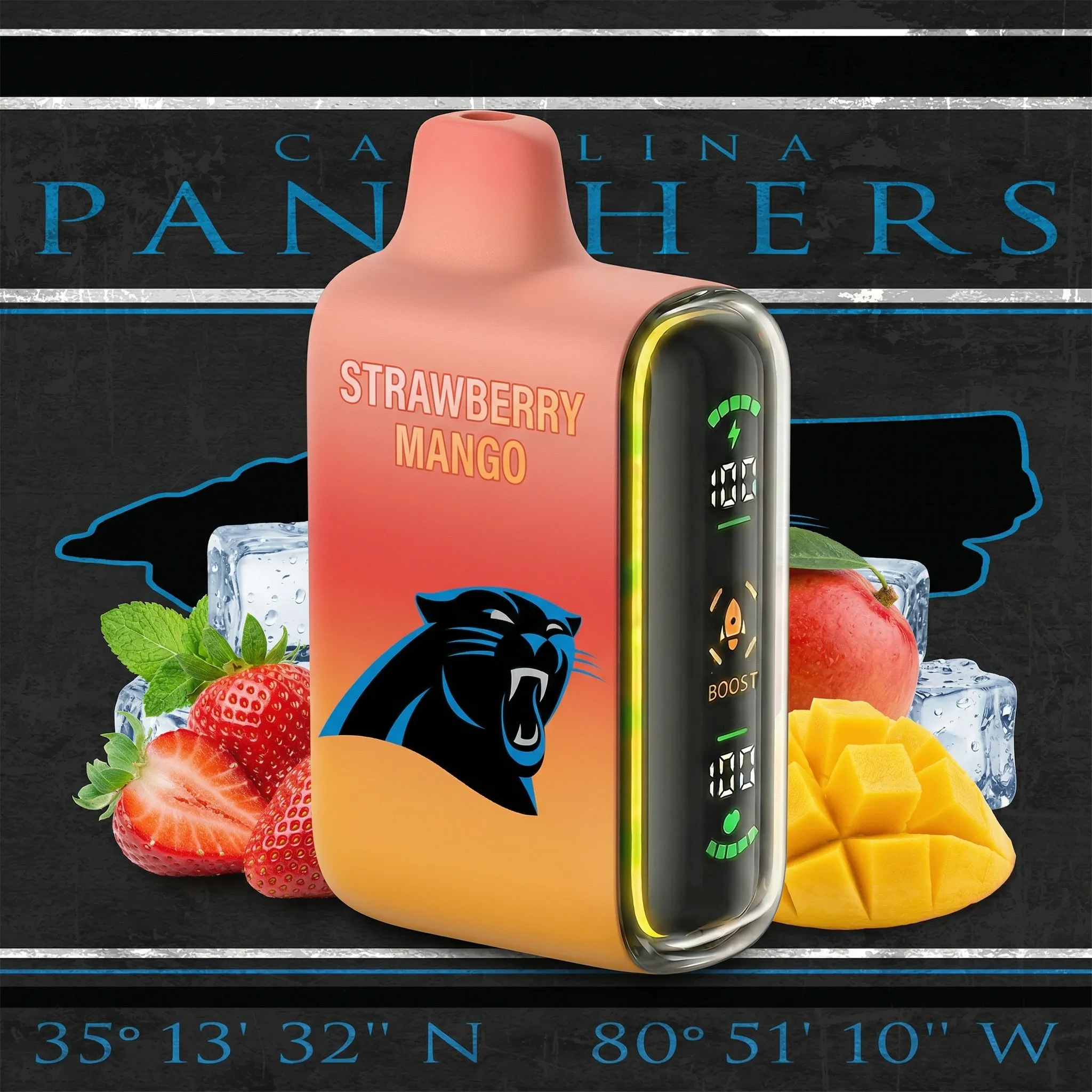 Carolina Panthers - 🔥InkSkin Pulse 15000 Puffs new - 10+ Flavour Choices 🍇🍉🍋