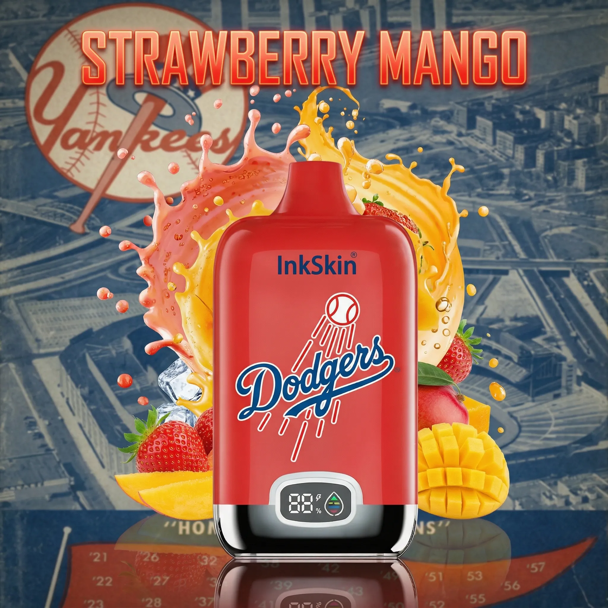 Los Angeles Dodgers - ⭐InkSkin Digital Box 12000 Puffs - 10+ Flavour Choices 🍇🍉🍋