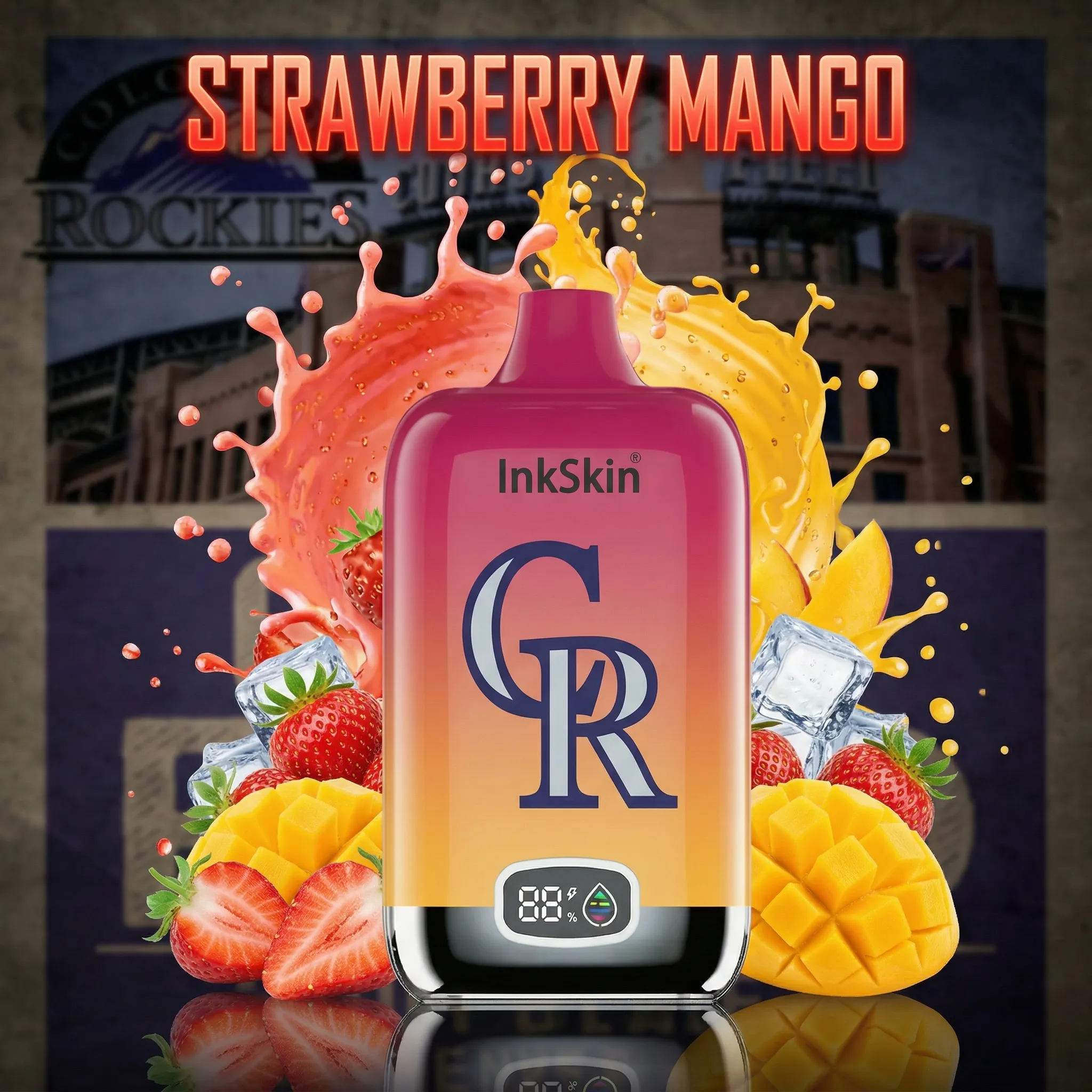 Colorado Rockies - ⭐InkSkin Digital Box 12000 Puffs - 10+ Flavour Choices 🍇🍉🍋