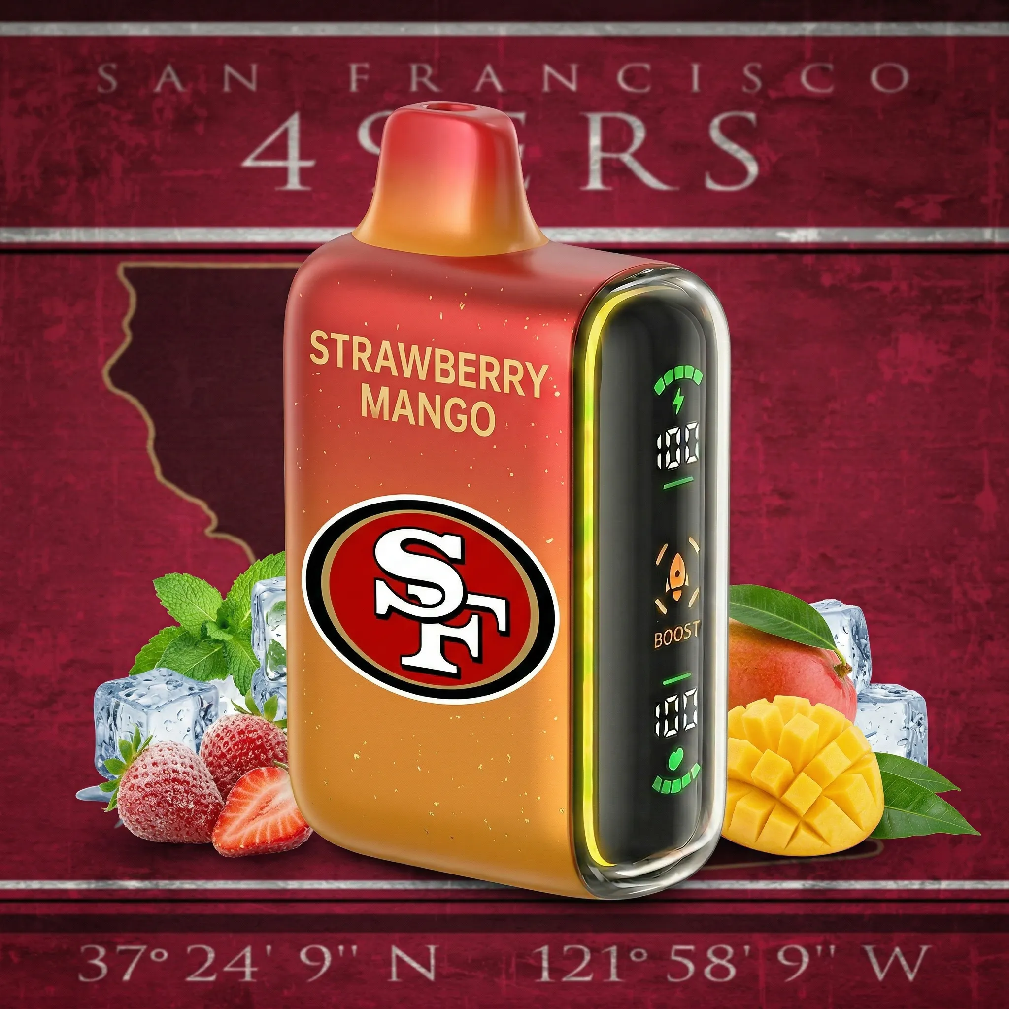San Francisco 49ers - 🔥InkSkin Pulse 15000 Puffs new - 10+ Flavour Choices 🍇🍉🍋