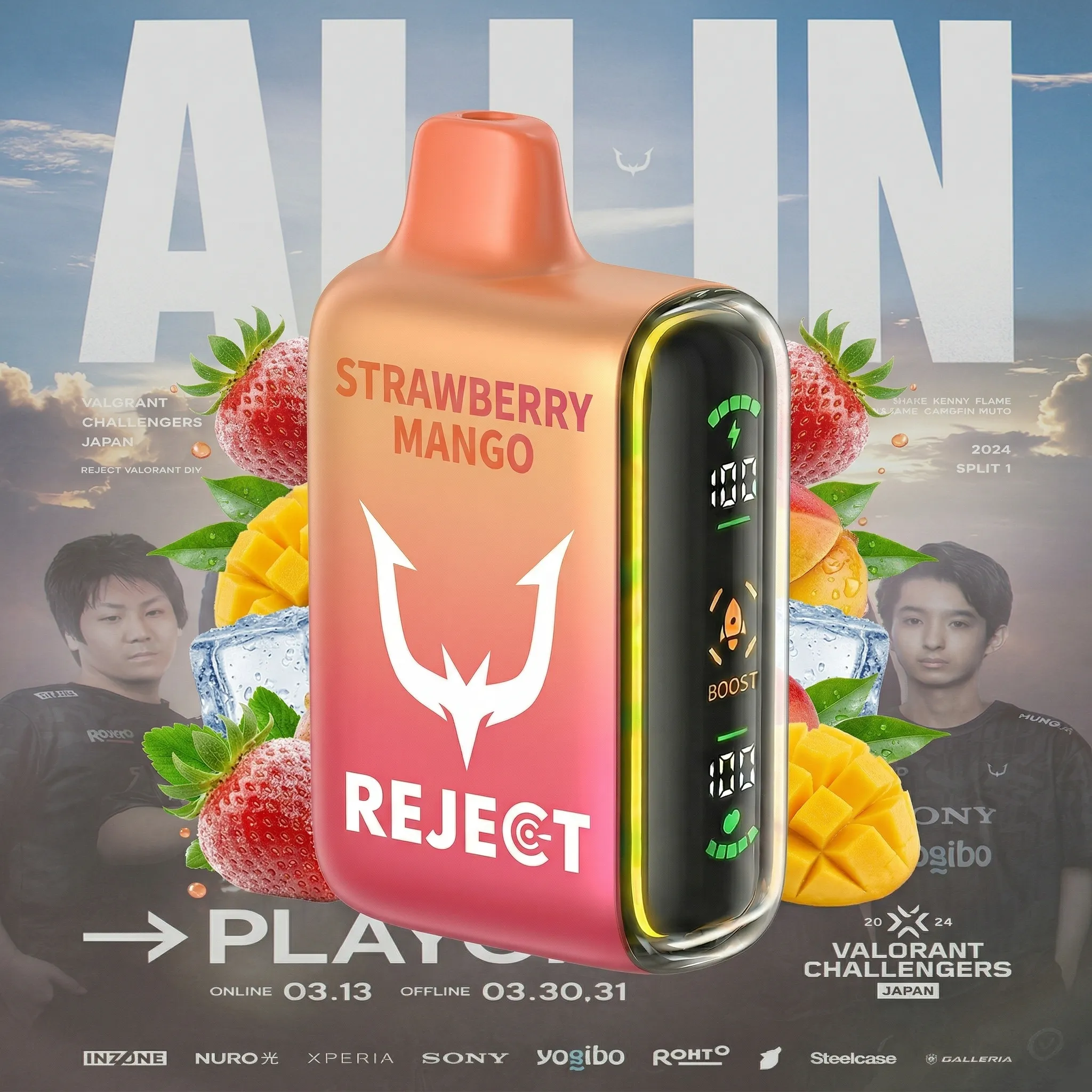 REJECT team - 🔥InkSkin Pulse 15000 Puffs new - 10+ Flavour Choices 🍇🍉🍋